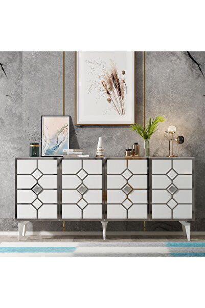 cantek dizayn ÇAĞLA KONSOL BEYAZ-GÜMÜŞ