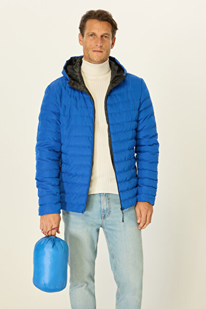 Goccix Ανδρικό παλτό με επένδυση αντιανεμικό με κουκούλα με τσάντα μεταφοράς