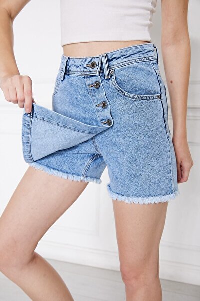 Elma Dünyası Mavi Kot Kadın Şort Etek R'c Jeans