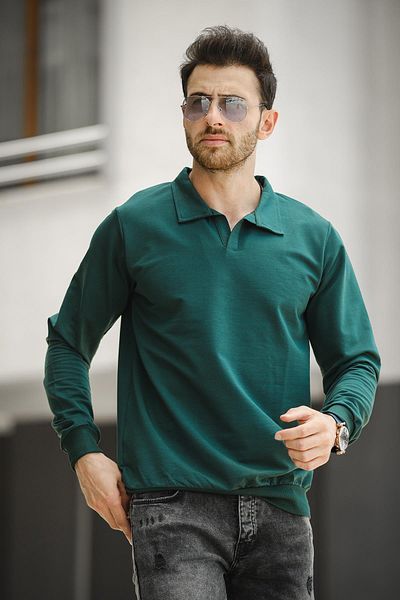 Oksit Ανδρικό φούτερ - Hoek Slim Fit, γιακάς με πατιλέτα