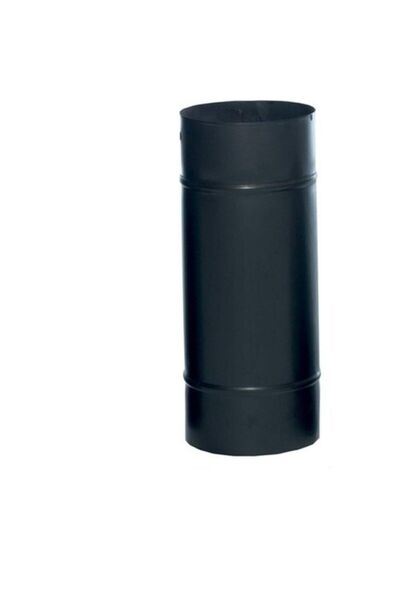 öz çancı 25 Cm Siyah Mat Emaye Soba Baca Borusu (şömine Için Uygun)