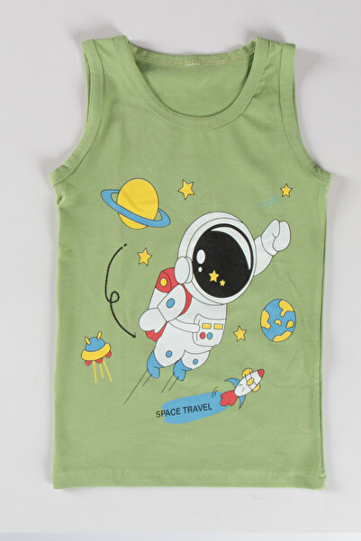 MADALİNA 95% Cotton 3-Piece Astronaut Printed Athlete Set for Boy