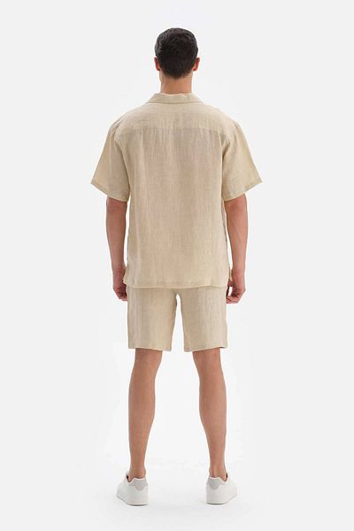 Dagi Beigefarbenes Leinen-Kk-Shirt – stilvoll und bequem