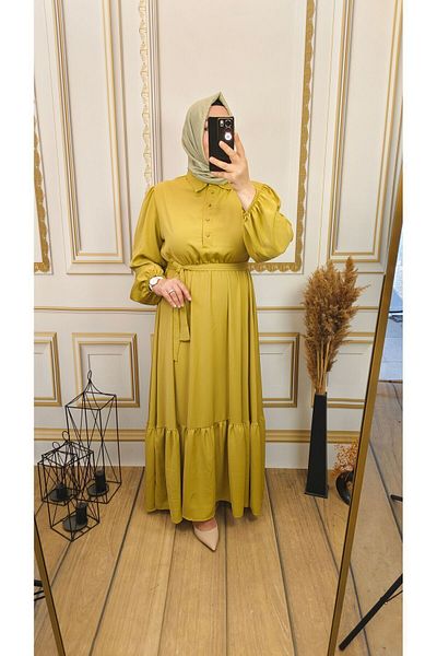 Meryemce Butik HÜMA SULTAN - Βαμβακερό σατέν φόρεμα με άνετη εφαρμογή