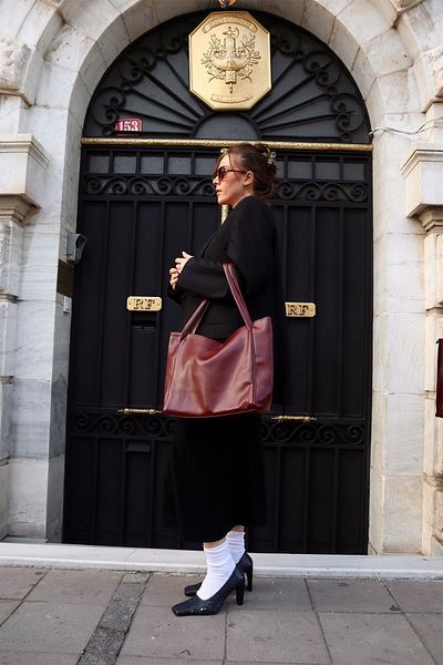 MARSEPTUN Grace Double Handle Claret Red Matte Bag
