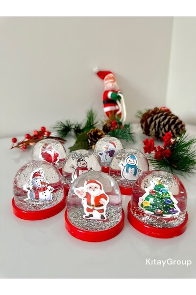 KıtayGroup Yılbaşı Kar Küresi Simli Küçük Boy 1 Adet Asorti