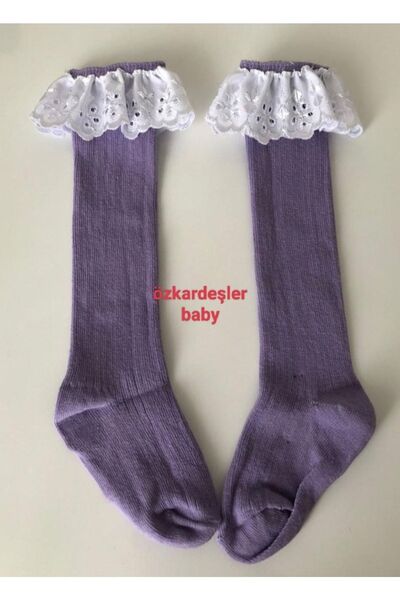 ÖZKARDEŞLER BABY Bebek Diz Altı Çorap Dantelli