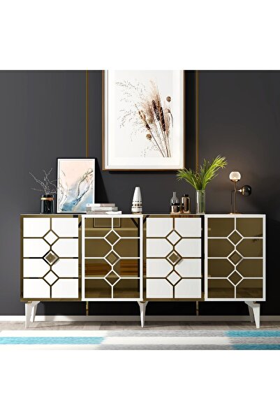 DEMONTE DECOR IRMAAK KONSOL BEYAZ-ALTIN