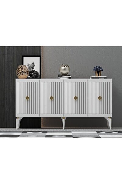 DEMONTE DECOR MİDDAS KONSOL BEYAZ-ALTIN