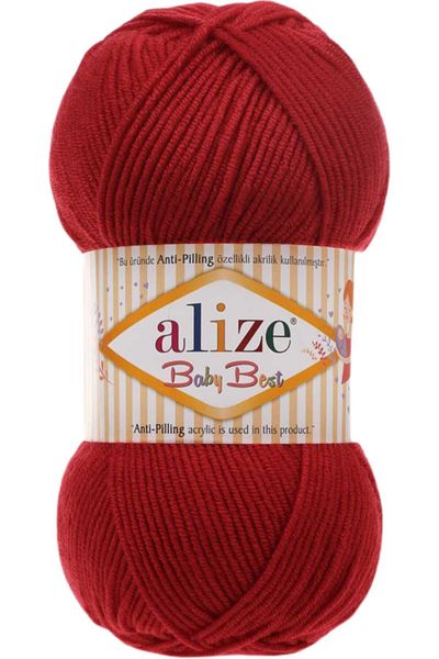 Alize بيبي بيست خيط صوف للحياكة اليدوية رمز اللون: 106- أحمر داكن