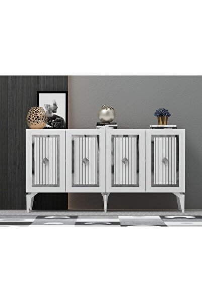 DEMONTE DECOR NORRA KONSOL BEYAZ-GÜMÜŞ