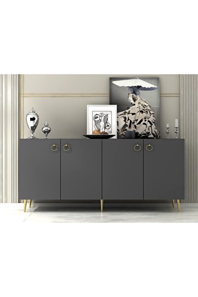 DEMONTE DECOR DROP KONSOL ANTRASİT-ALTIN