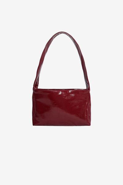 MARSEPTUN Peggy Burgundy Shiny Textured Bag
