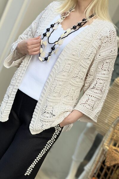DAMGA Collection Дамска ажурна сезонна жилетка с шал