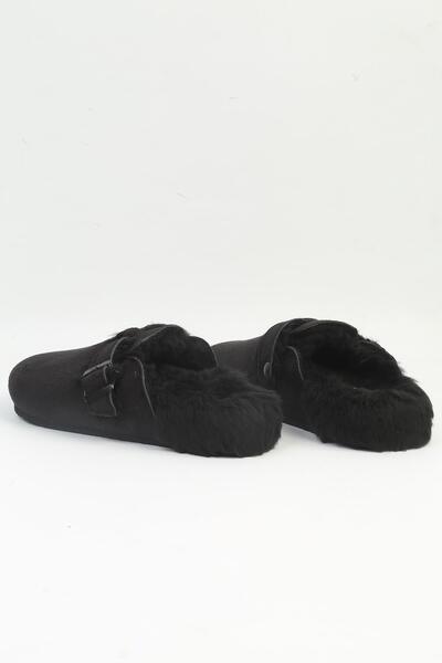 Pierre Cardin ® |   PC-54391 γυναικείες μαύρες γούνινες παντόφλες