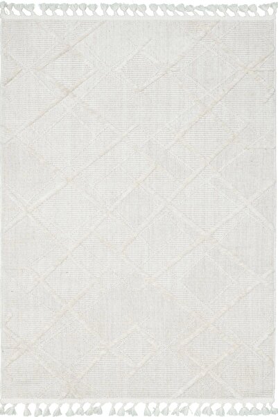 Tuğra Halı Krem Rengi Iskandinav Halı - Doğal & Yumuşak Salon Halısı - Melrose Mr01