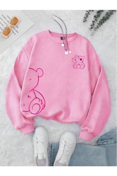 MOONBULL Oversize dámska mikina Bear s potlačou