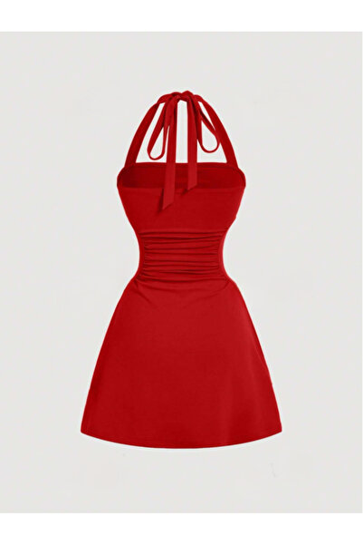 Dressco Naz - Boyundan Bağlamalı Mini Elbise