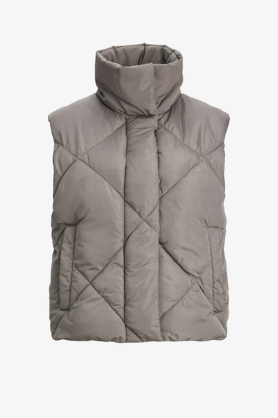 JJXX Jxhype Short Quilted Vest Otw Kadın Kahverengi Yelek 12236460-brown