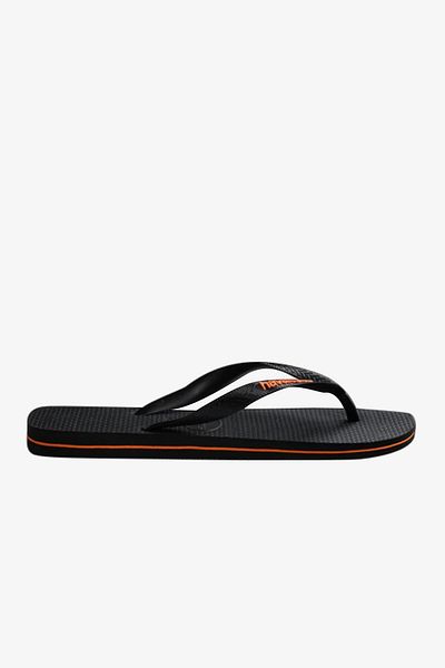 Havaianas Havanias Logo Patterned - Black Begonia Orange Men's Slippers4108555-9456