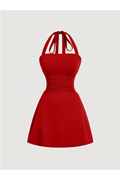 Dressco Naz - Boyundan Bağlamalı Mini Elbise