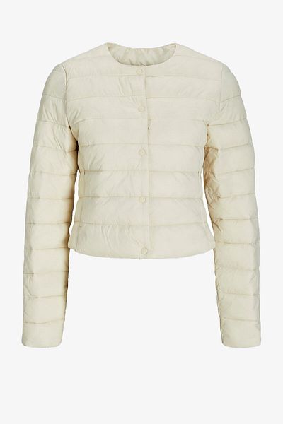 JJXX Jxnora Beige Women's Jacket - Lightweight Collar, Model 12254757 -Bonewhite