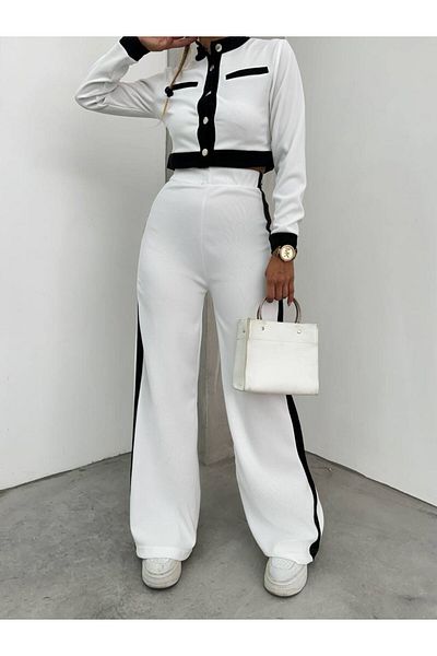 ALLEYTA Ottoman Garnished Women's Spanish Trousers Set - Buttoned