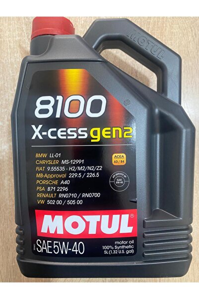 Motul 8100 X-cess Gen2 5W-40 Tam Sentetik Motor Yağı 5L ( Üretim Yılı 2024 )