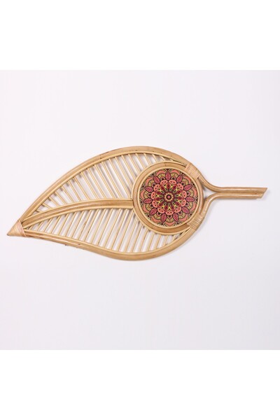Mylamp LEAF Doğal Rattan 95 x 45 cm Desenli Duvar Dekoru