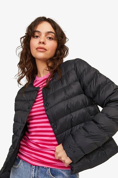 JJXX Jachetă neagră pentru femei Jxnora Lightweight Collar 12254757 -negru
