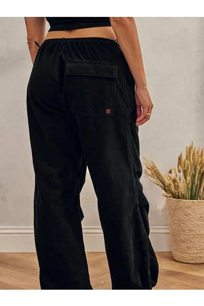 september island Black Velvet Baggy Tech Balloon Trousers