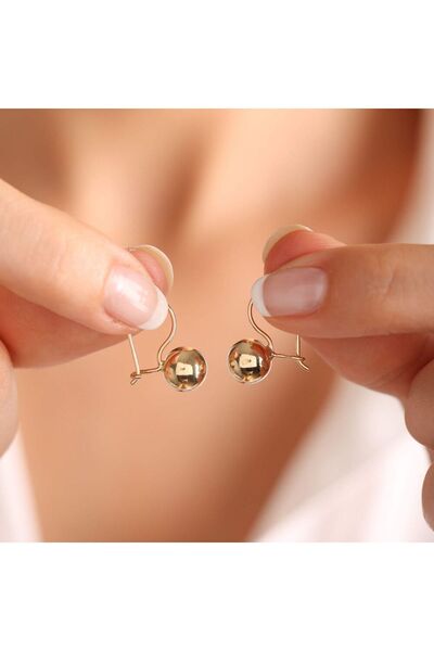 Sembol Gold 14 Ayar Altın Top Küpe