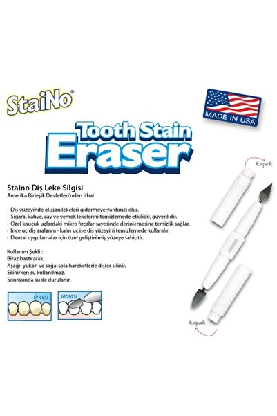 Staino Tooth Stain Eraser Diş Beyazlatıcı Çay Kahve Sigara Leke Silgisi
