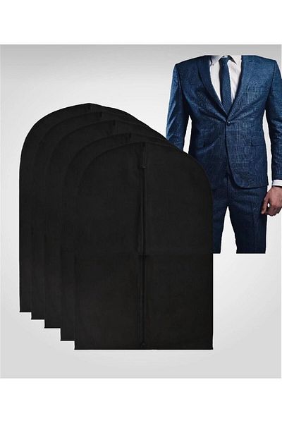 YDGR Black 1 Pc Zipped Coat Dress Suit Case Protective Clothes Storage Bag