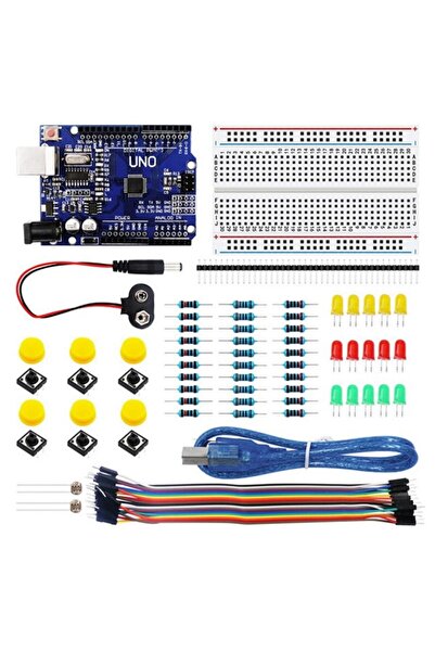 Genel Markalar Kutulu Arduino Uno R3 Başlangıç Seti 78 Parça Breadboard Led Ldr