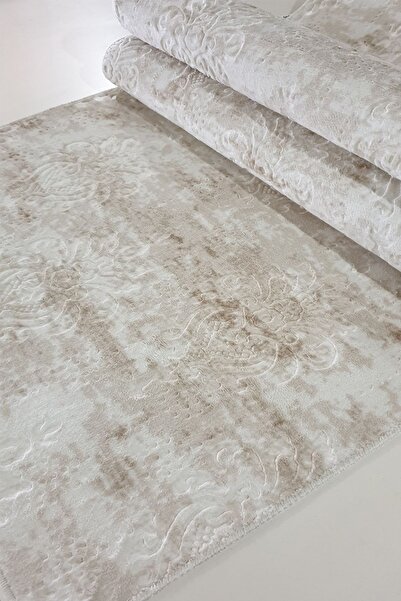 Babil Home Kaymaz Tabanlı Kesme Rulo Kabartmalı Salon Koridor Mutfak Halı Yol...