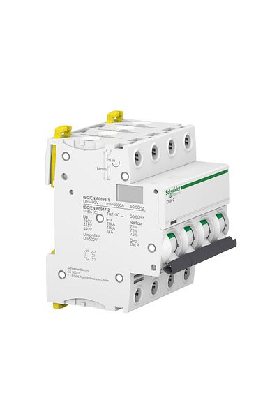 Schneider Electric Acti9 Ic60n A9f74463 63a Fuse (4P, 6KA, C CURVE)