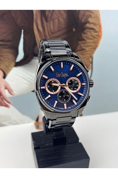 Lee Cooper Men's Black Wristwatch - Waterproof, 2 Years Warranty