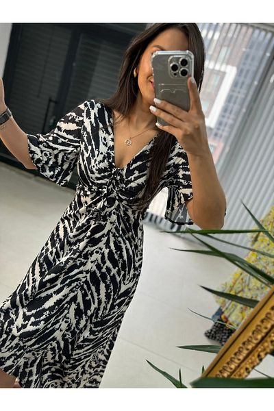 caddstore Rochie din satin cu imprimeu zebra - Modelul meu 3407