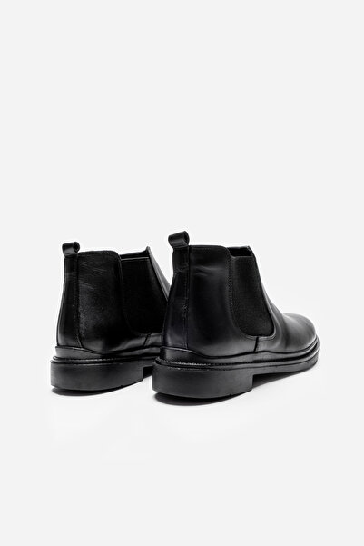 LUSIVE Hakiki Deri Siyah Chelsea Erkek Günlük Kışlık Bot LUAS24AL0021