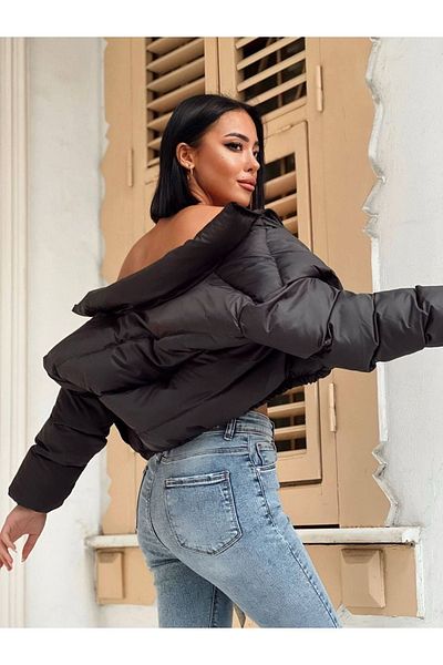 DENİKK Módní dámská černá Crop džínová bunda