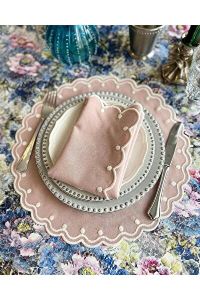 EVİMKOKOŞ طقم مناديل وخدمة أمريكية موديل سارة مكون من قطعتين