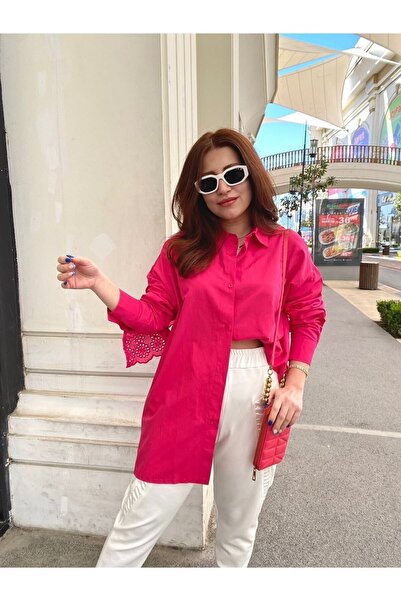 Qaju Cămașă oversize cu detaliu Scallop