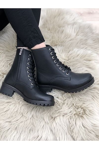 HKM shoes Ghete cu șireturi, cu talpă anti-alunecare, cu fermoar, la modă, la modă, stilate, cizme de iarnă de zi cu zi pentru femei
