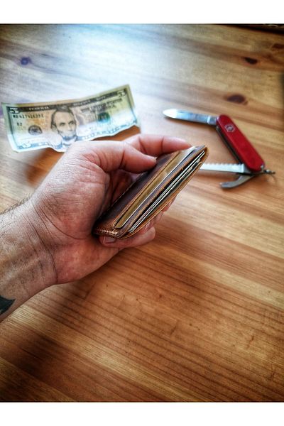 deri one Shot..genuine Minimal Card Holder..leather Cardholder