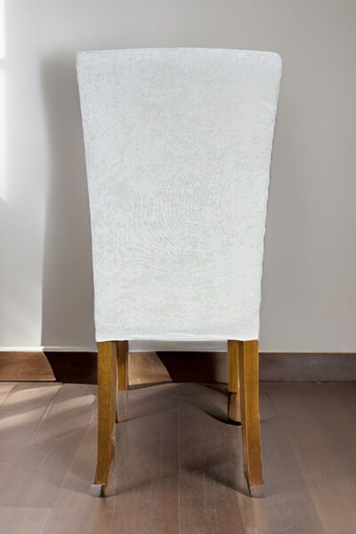 intil Sandalye Kılıfı Sandalye Örtüsü ,yıkanabilir, Lastikli 1adet Kadife Kumaş Krem Renk