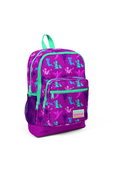 Yaygan Coral High Kids - Dark Pink, Water Green Fairy Patterned 3-piece School Bag Set