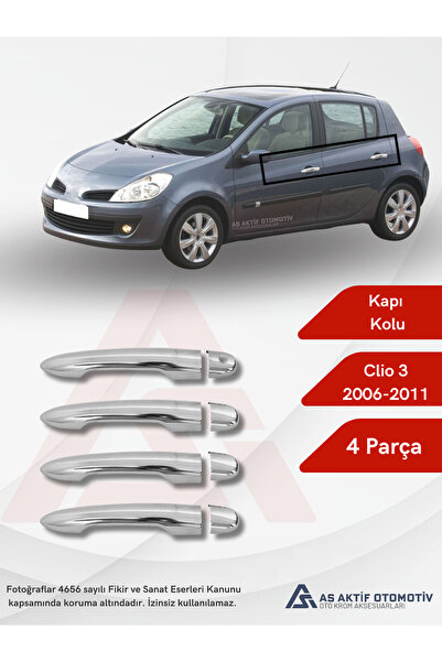as aktif otomotiv oto krom aksesuarları Renault Clio 3 HB 5D/SW Kapı Kolu (4 ...
