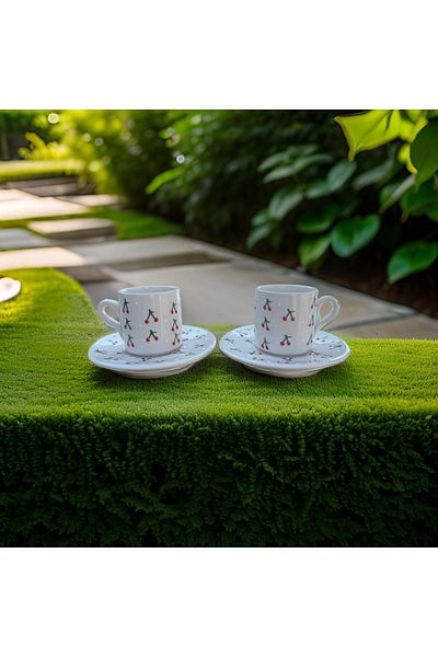 Çiporcal Ceramic Handcrafted Set of 2 Baby Cherry Cups