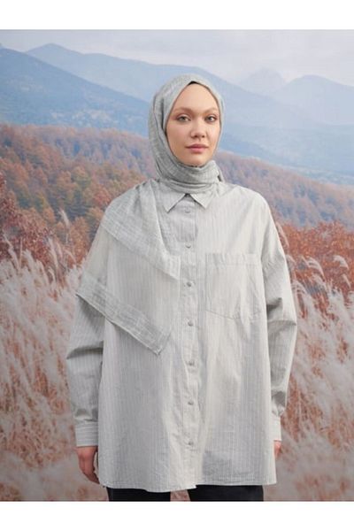 ARMANDA 30% Silk Distressed Shawl - Gray